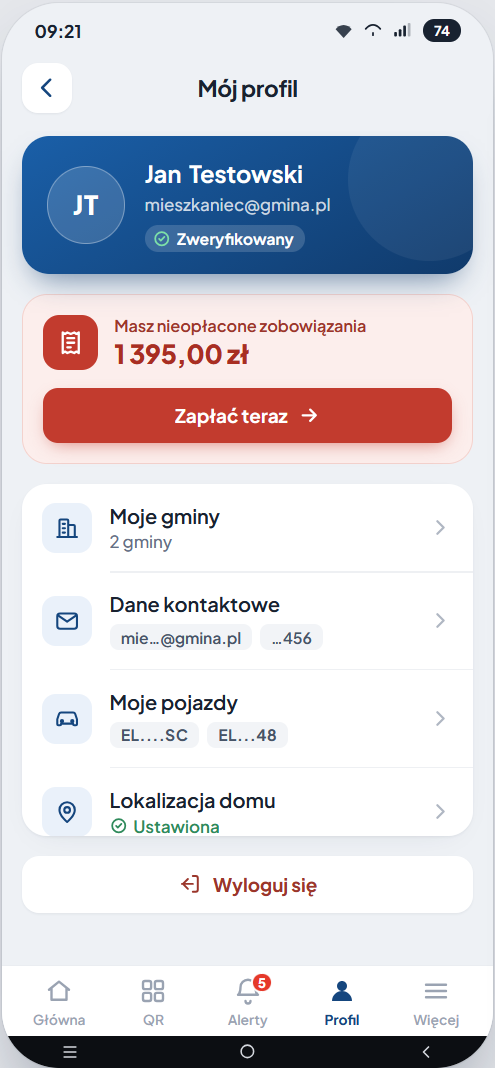 Profil — moje gminy